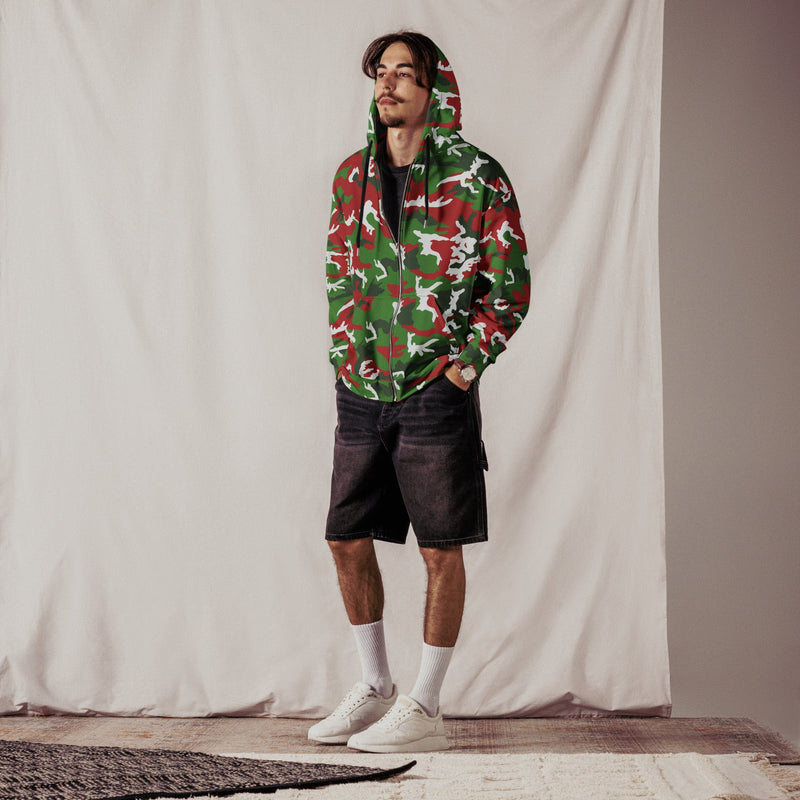 American M81 Christmas CAMO Unisex Zip Hoodie