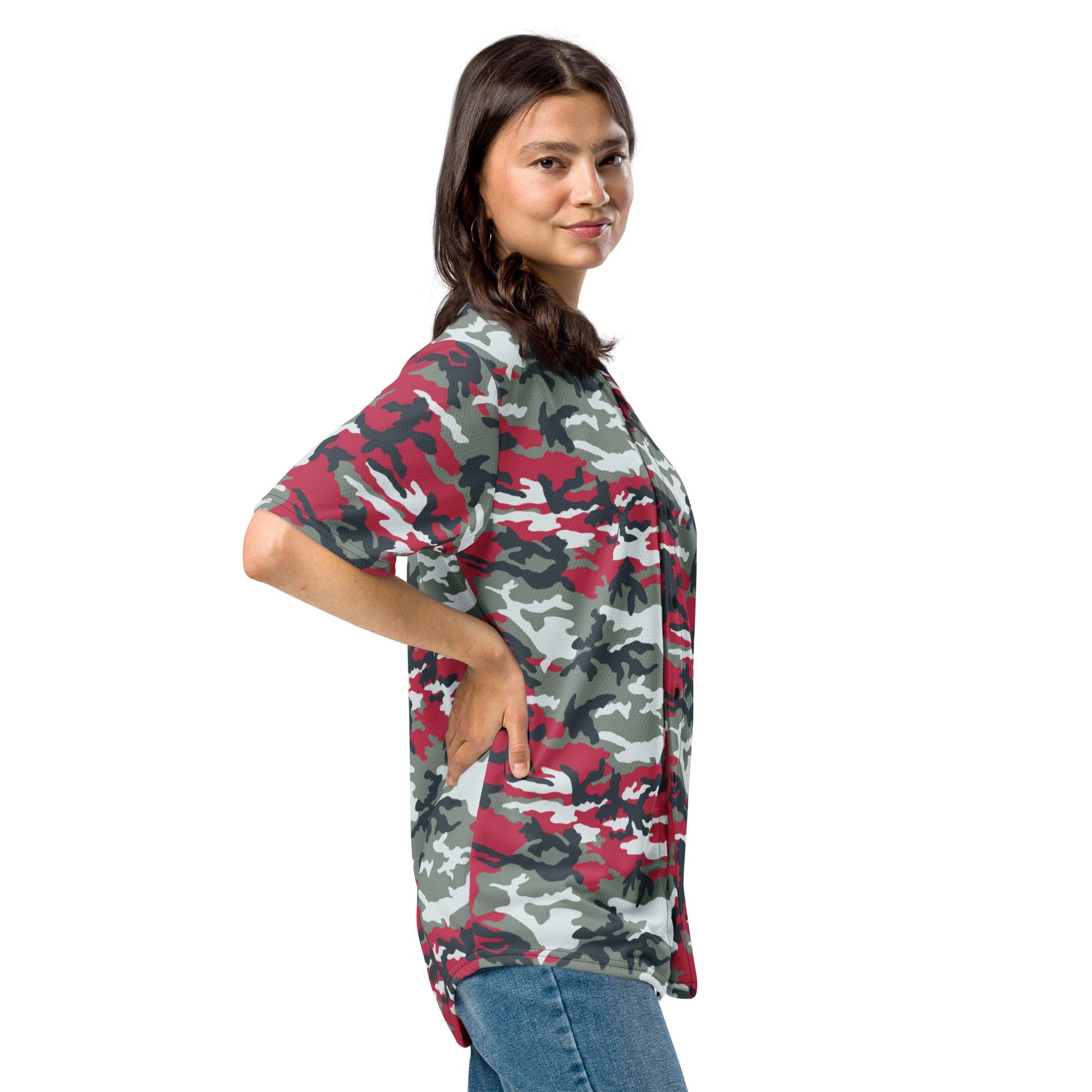American M81 Firefighter Red CAMO baseball jersey - Baseball Jerseys