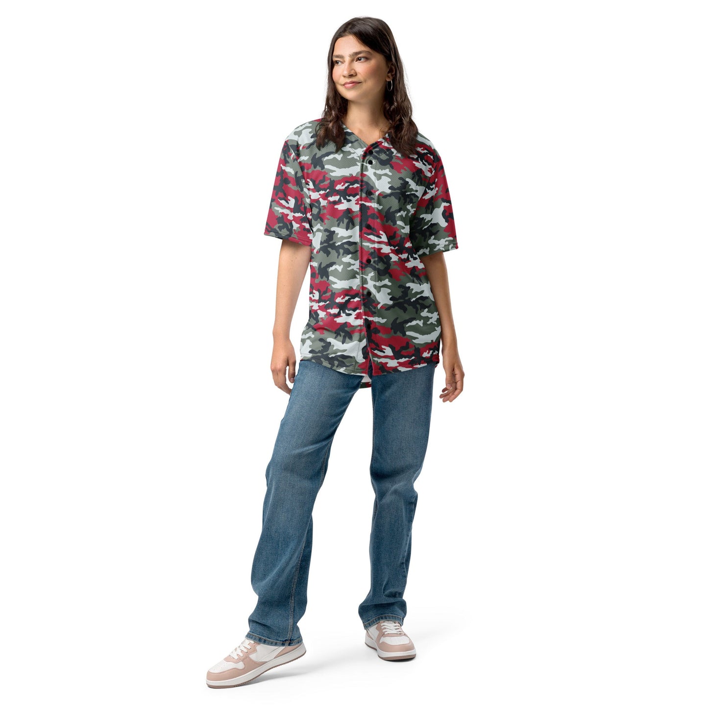 American M81 Firefighter Red CAMO baseball jersey - Baseball Jerseys