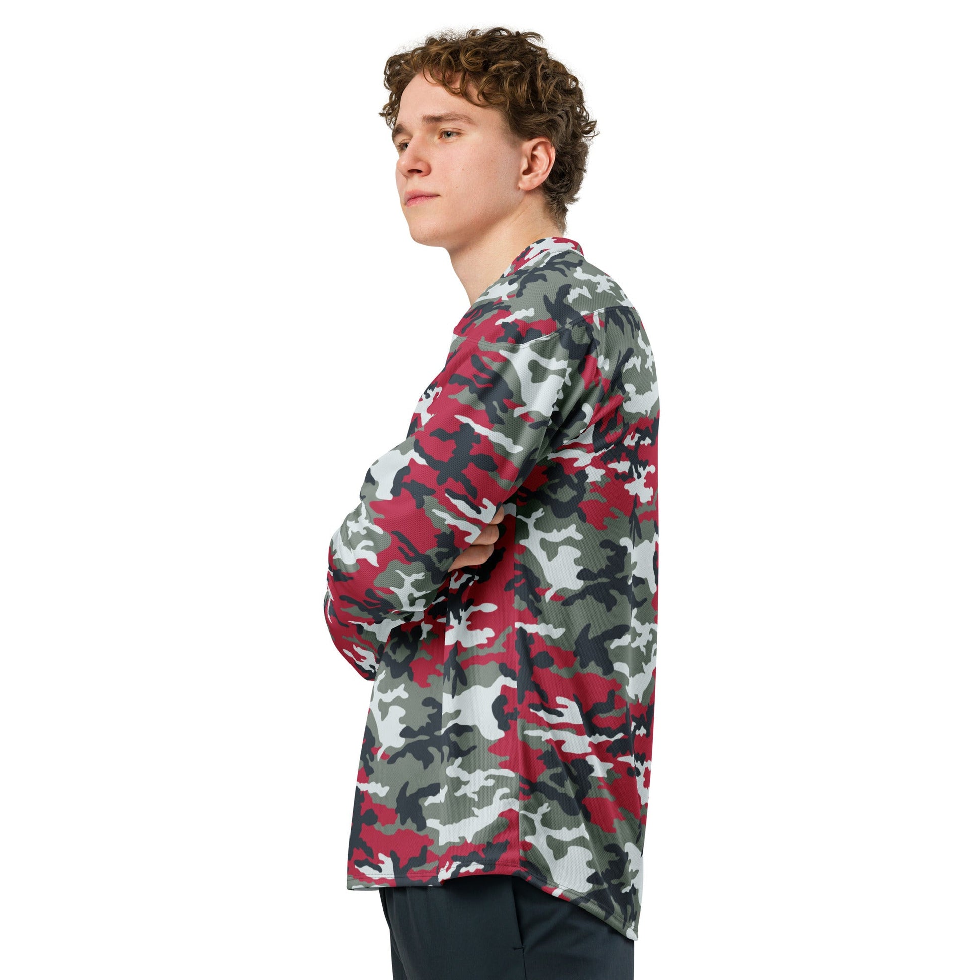 American M81 Firefighter Red CAMO hockey fan jersey - 2XS - Hockey Jerseys