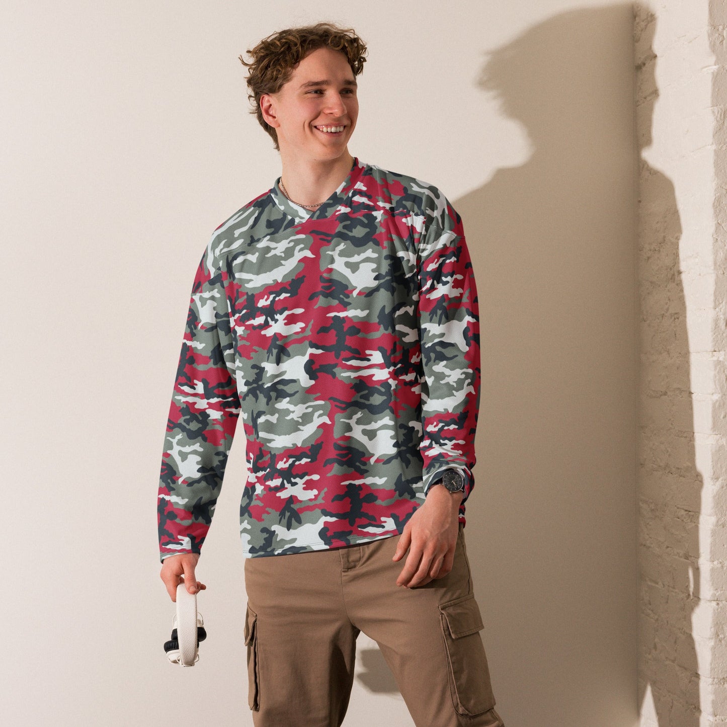 American M81 Firefighter Red CAMO hockey fan jersey - Hockey Jerseys