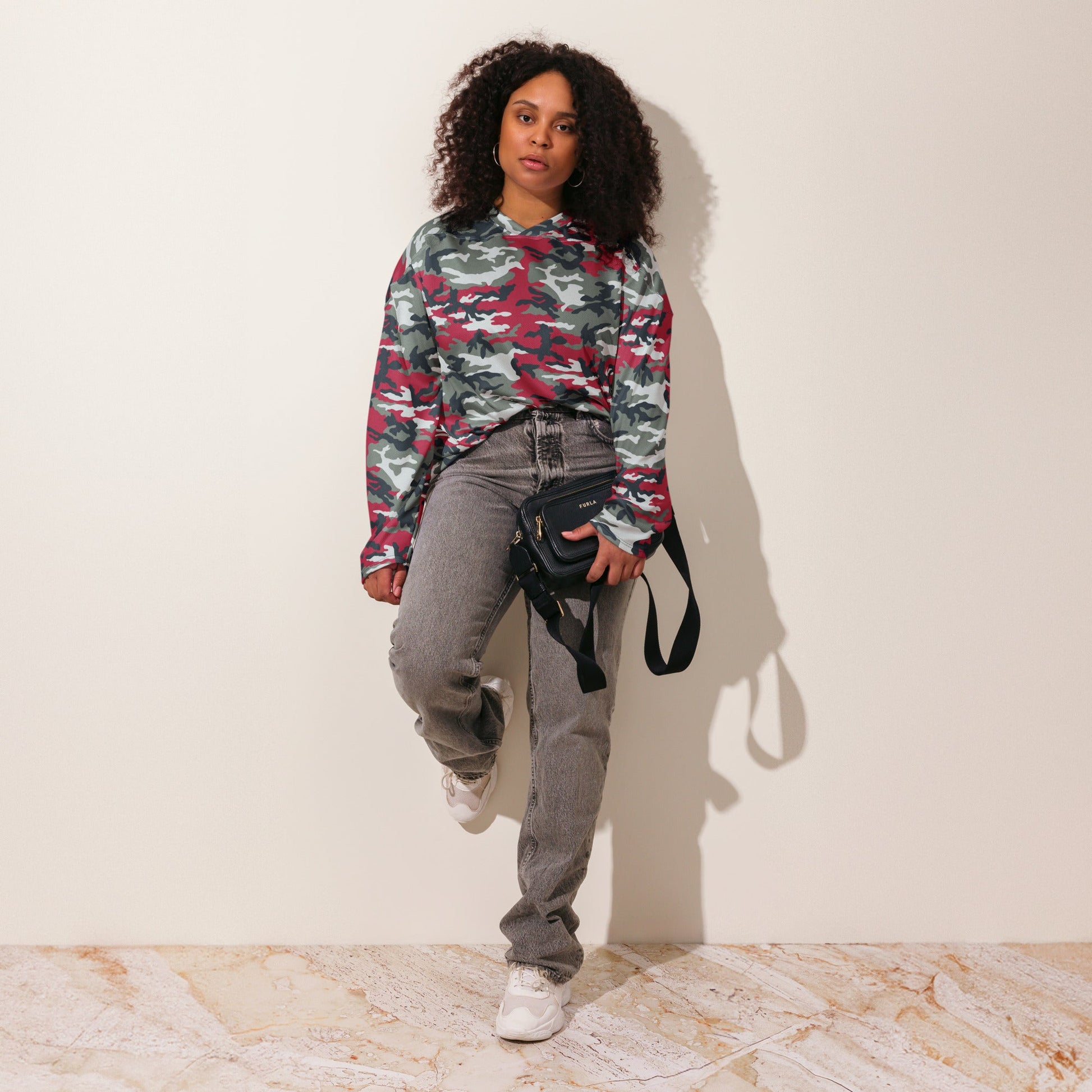 American M81 Firefighter Red CAMO hockey fan jersey - Hockey Jerseys