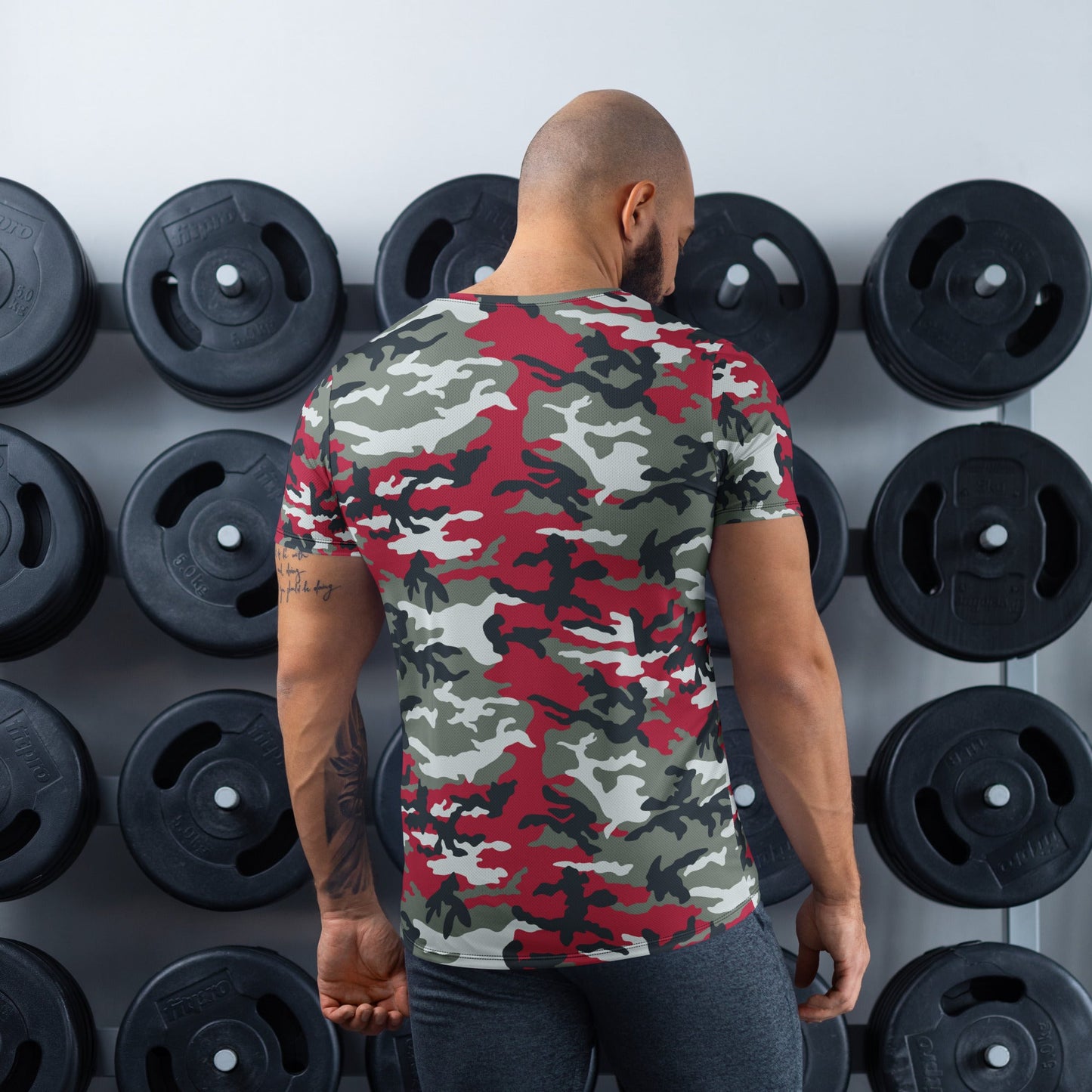 American M81 Firefighter Red CAMO Mens athletic t-shirt - Athletic T-Shirts