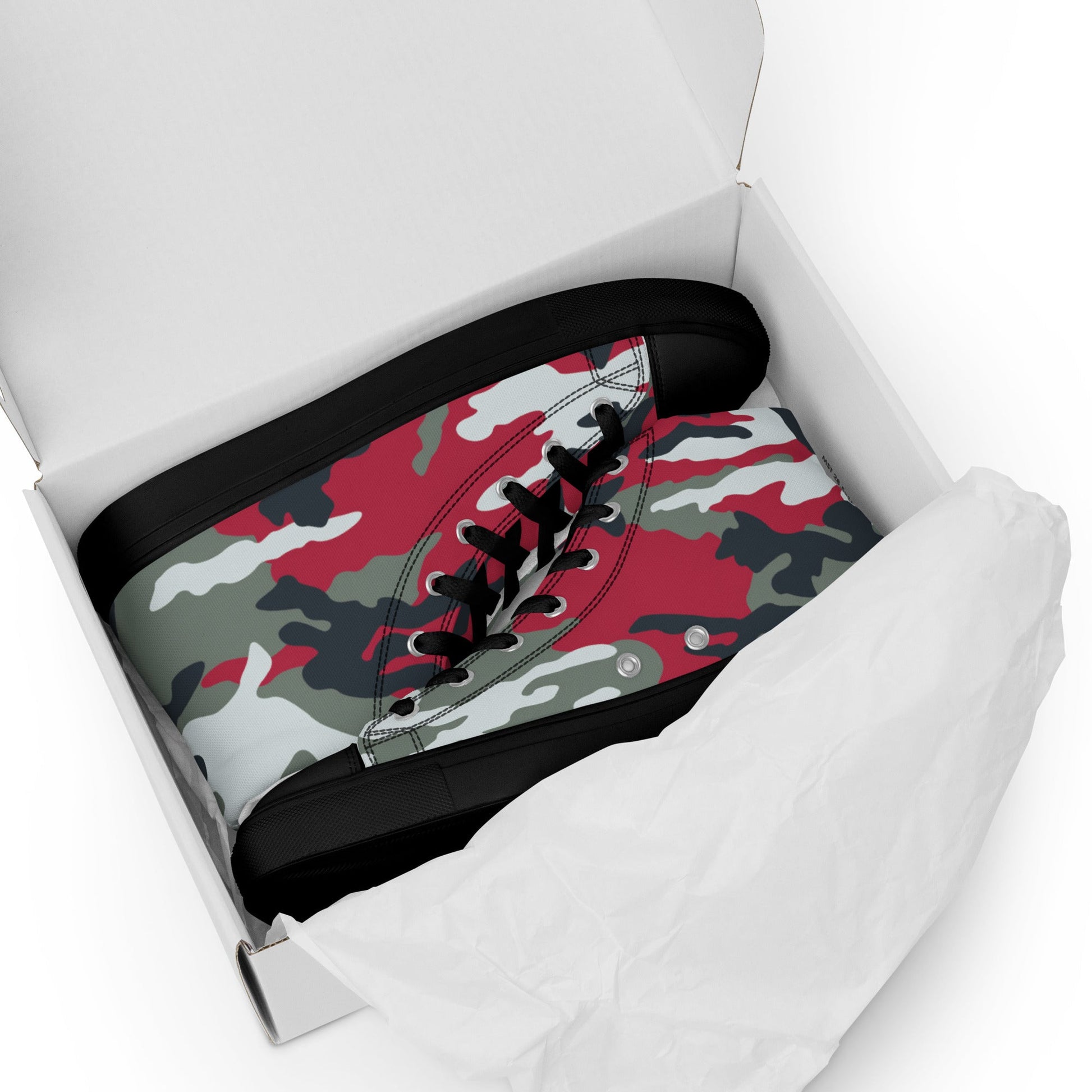American M81 Firefighter Red CAMO Mens high top canvas shoes - High Top Canvas Shoes