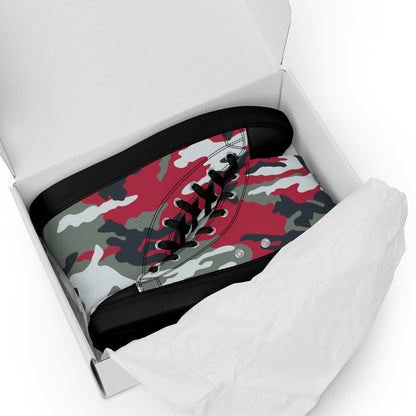 American M81 Firefighter Red CAMO Mens high top canvas shoes - High Top Canvas Shoes