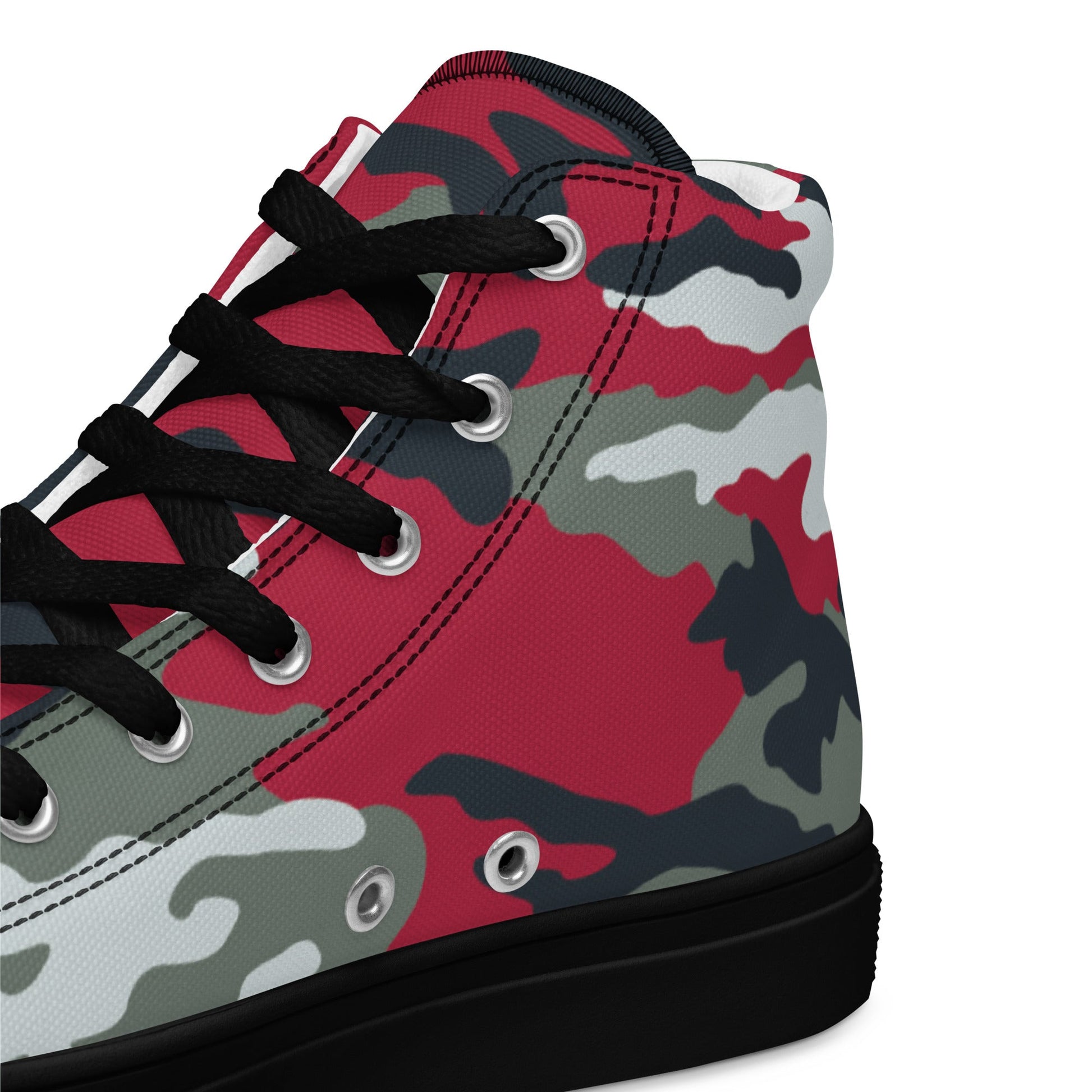 American M81 Firefighter Red CAMO Mens high top canvas shoes - High Top Canvas Shoes