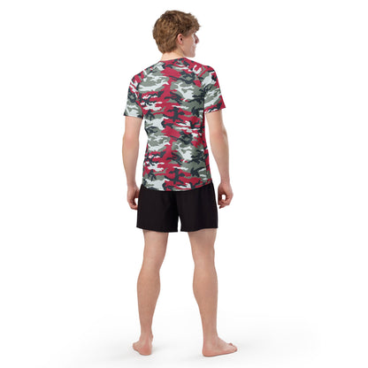 American M81 Firefighter Red CAMO Mens Short-Sleeve Rash Guard