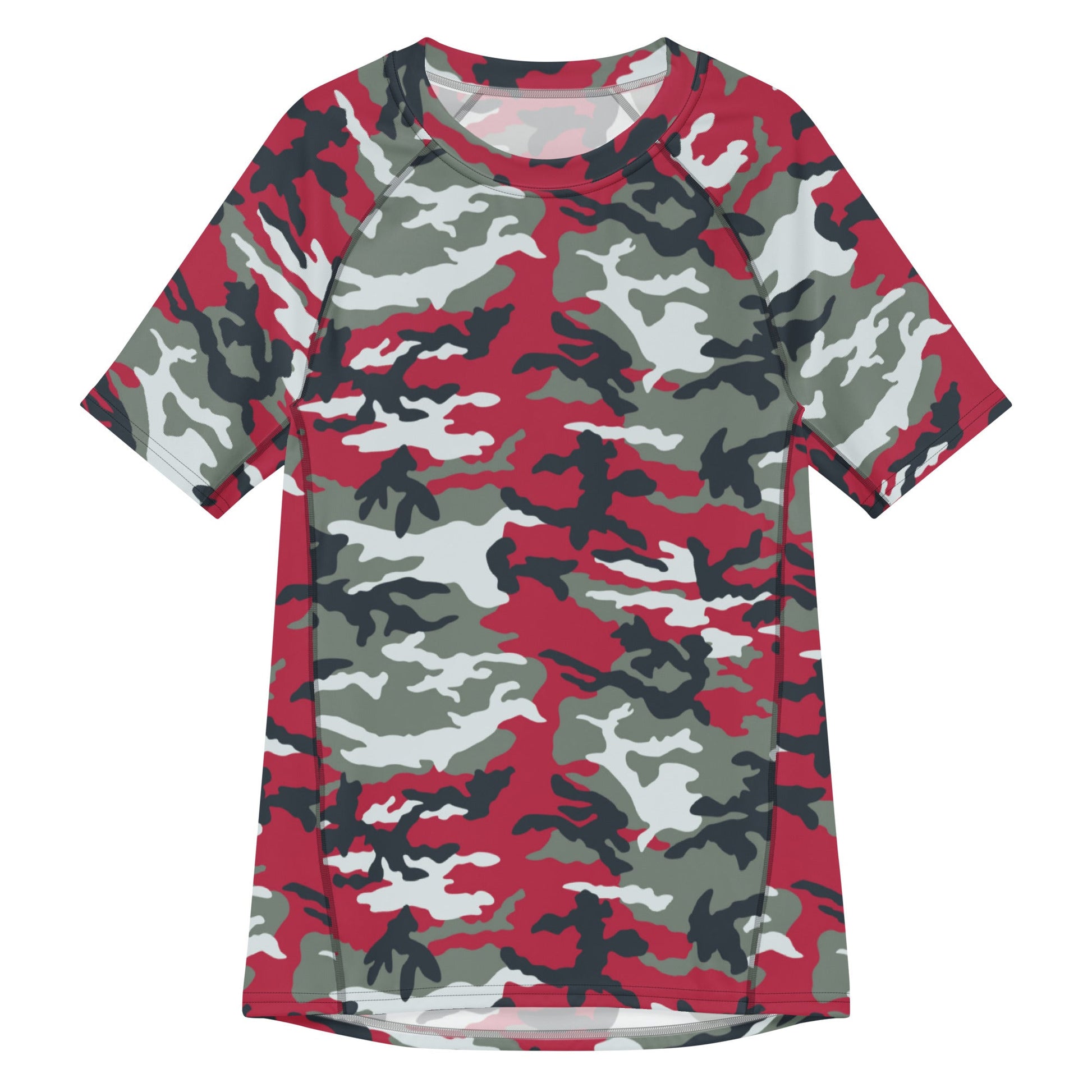 American M81 Firefighter Red CAMO Mens Short-Sleeve Rash Guard - 2XS