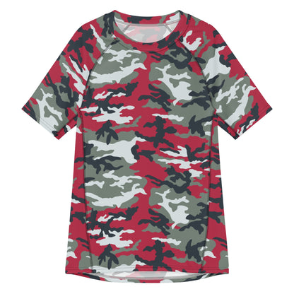 American M81 Firefighter Red CAMO Mens Short-Sleeve Rash Guard - 2XS