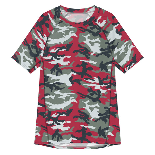 American M81 Firefighter Red CAMO Mens Short-Sleeve Rash Guard - 2XS - Short-sleeve Guards
