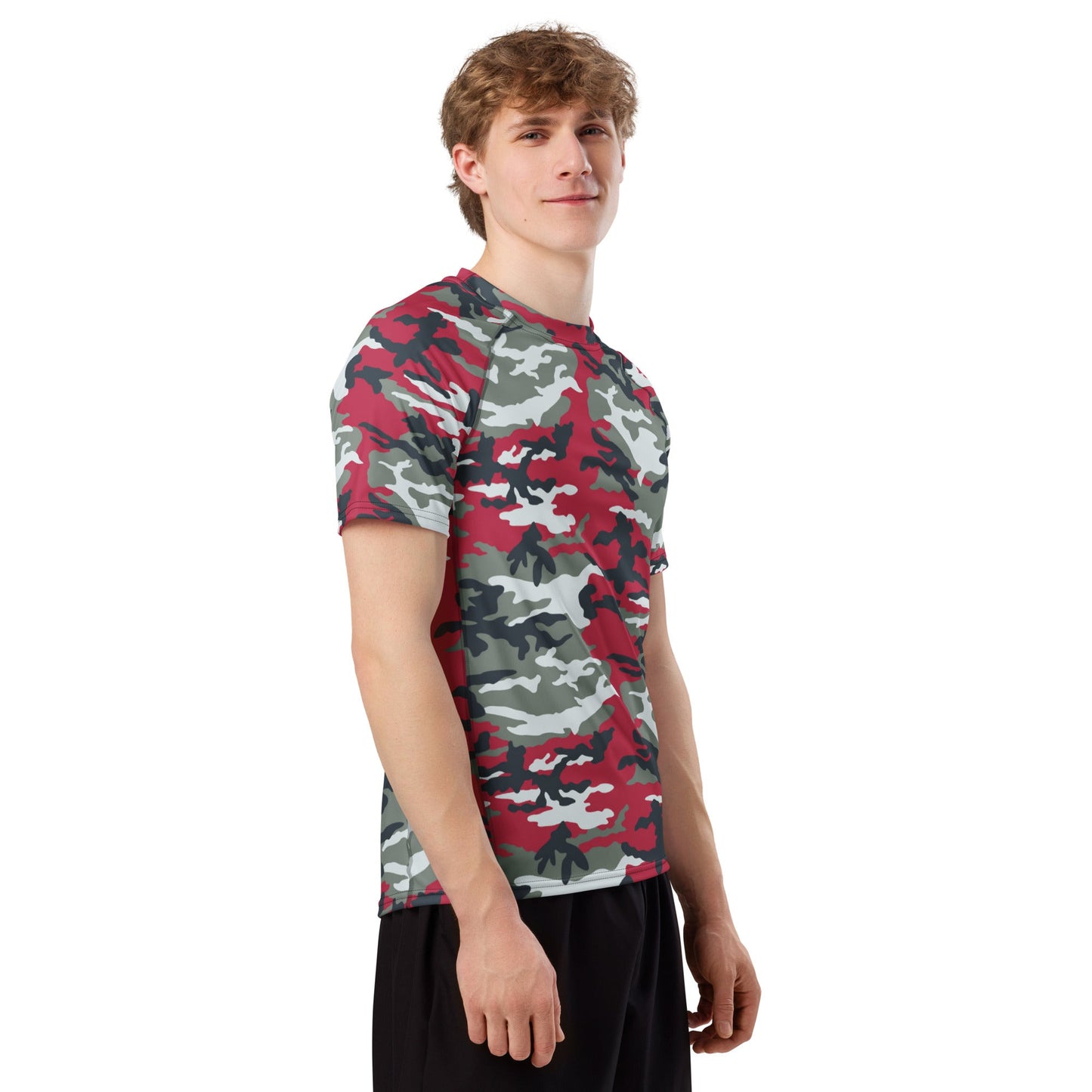 American M81 Firefighter Red CAMO Mens Short-Sleeve Rash Guard