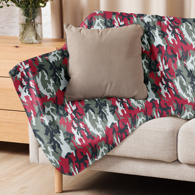 American M81 Firefighter Red CAMO Sherpa Blanket