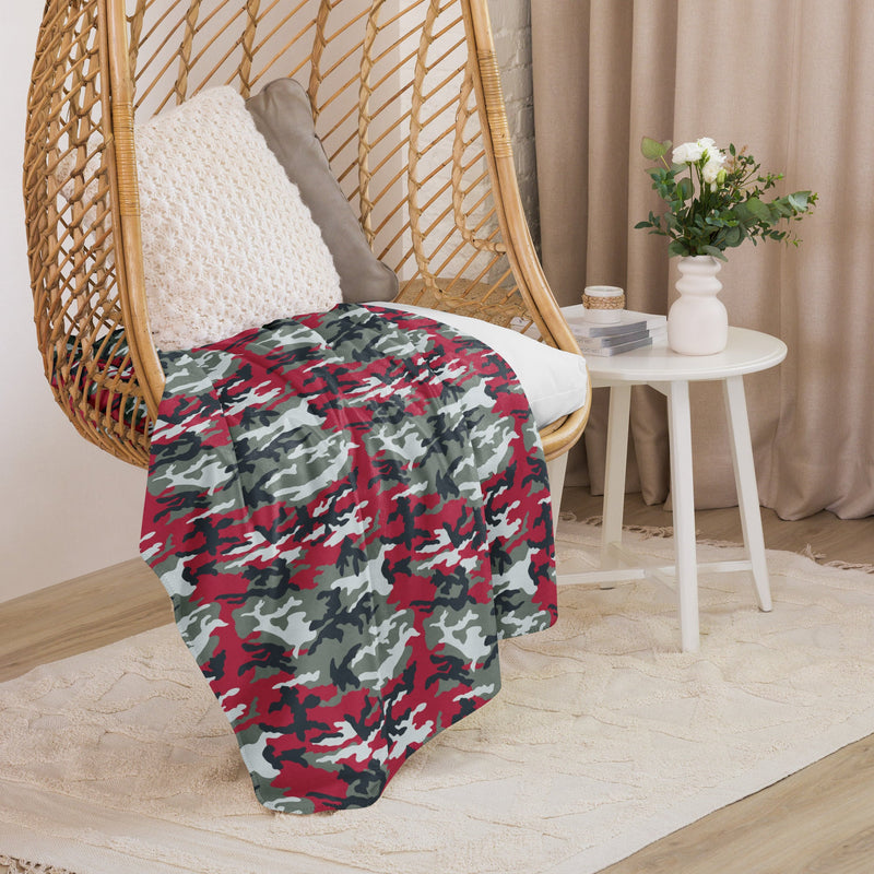 American M81 Firefighter Red CAMO Sherpa Blanket