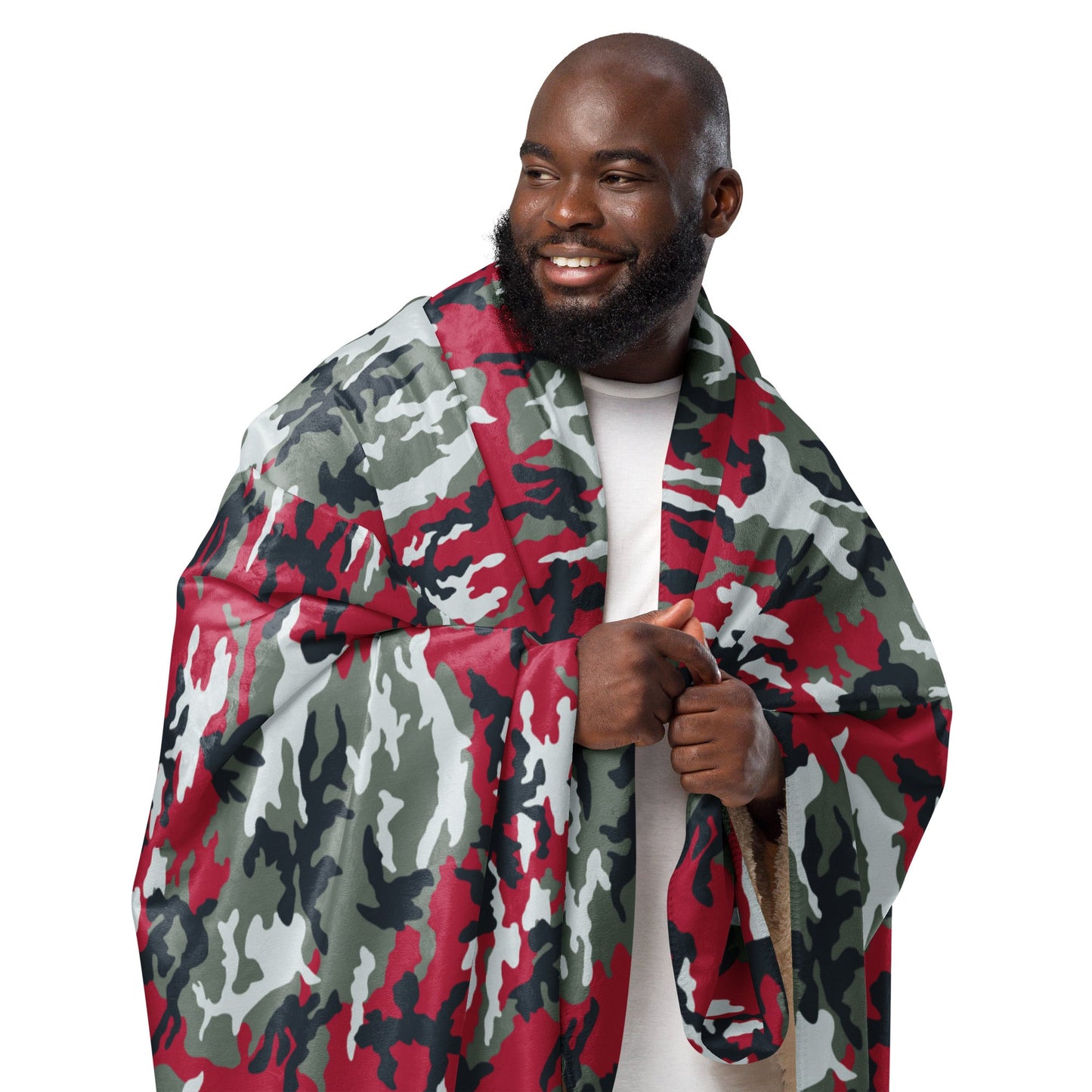 American M81 Firefighter Red CAMO Sherpa blanket - Blankets