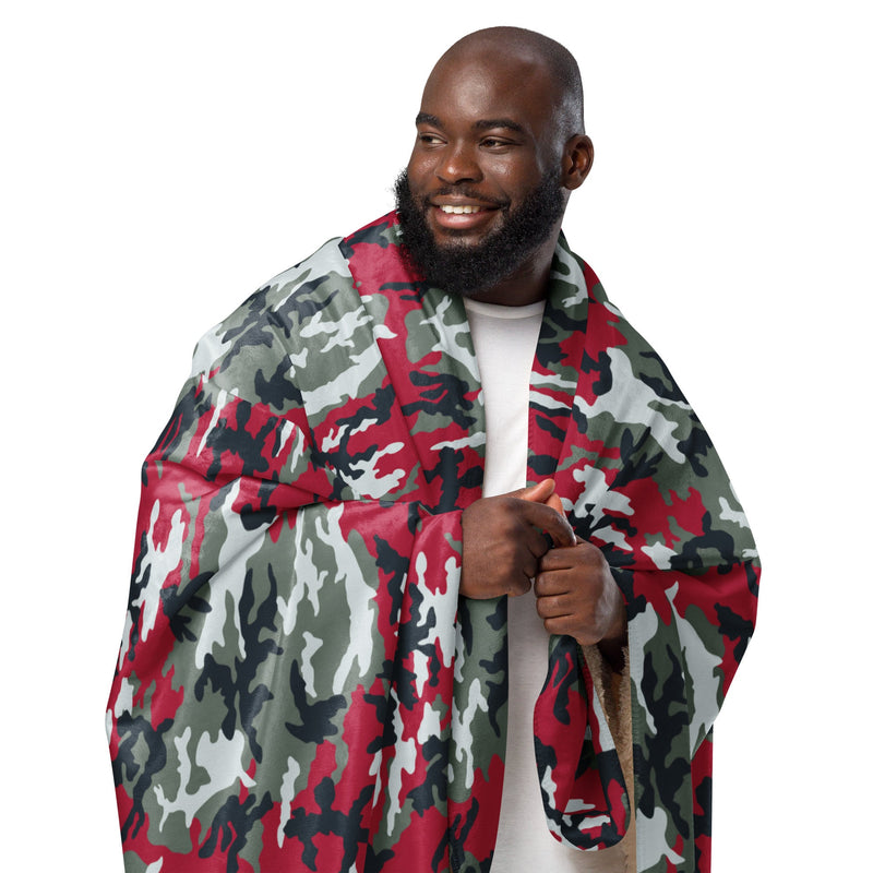 American M81 Firefighter Red CAMO Sherpa Blanket
