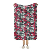 American M81 Firefighter Red CAMO Sherpa Blanket - 37″×57″