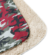 American M81 Firefighter Red CAMO Sherpa Blanket