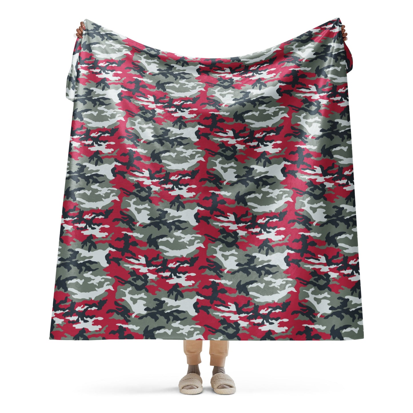 American M81 Firefighter Red CAMO Sherpa blanket - 60″×80″ - Blankets
