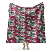 American M81 Firefighter Red CAMO Sherpa Blanket - 60″×80″
