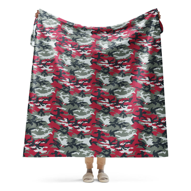 American M81 Firefighter Red CAMO Sherpa Blanket - 60″×80″