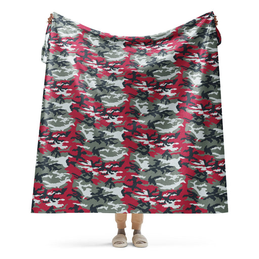 American M81 Firefighter Red CAMO Sherpa Blanket - 60″×80″