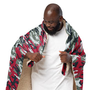 American M81 Firefighter Red CAMO Sherpa Blanket