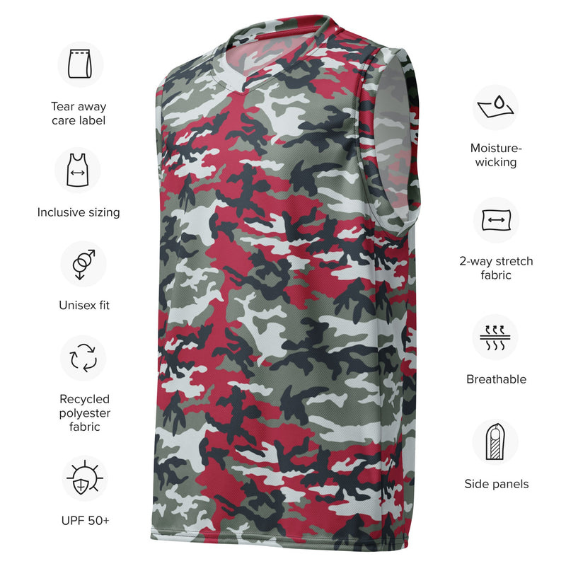 American M81 Firefighter Red CAMO Unisex Basketball Jersey