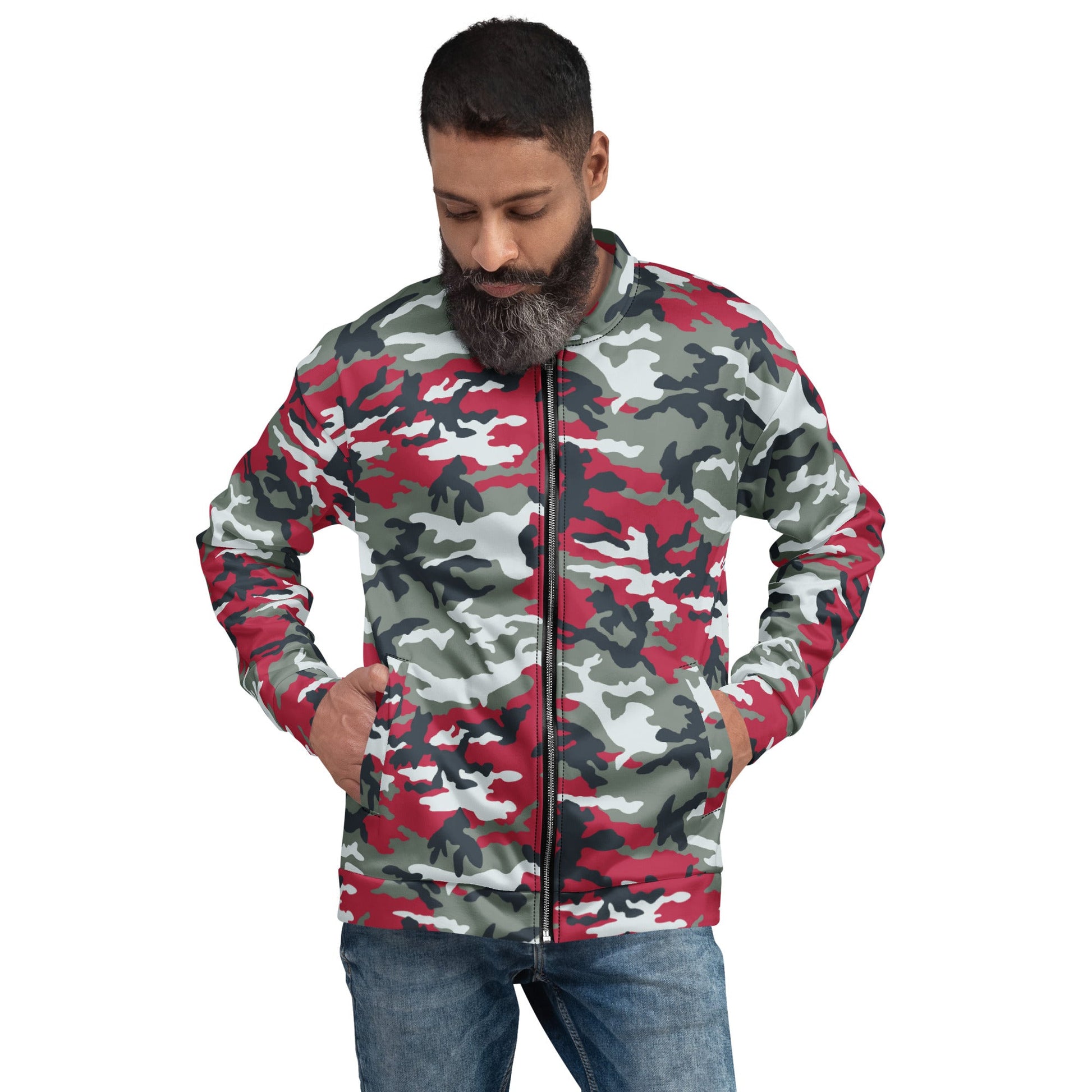American M81 Firefighter Red CAMO Unisex Bomber Jacket - XS - Jackets
