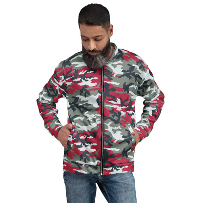American M81 Firefighter Red CAMO Unisex Bomber Jacket - XS - Jackets