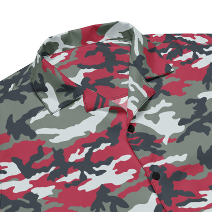 American M81 Firefighter Red CAMO Unisex button shirt - Button Shirts