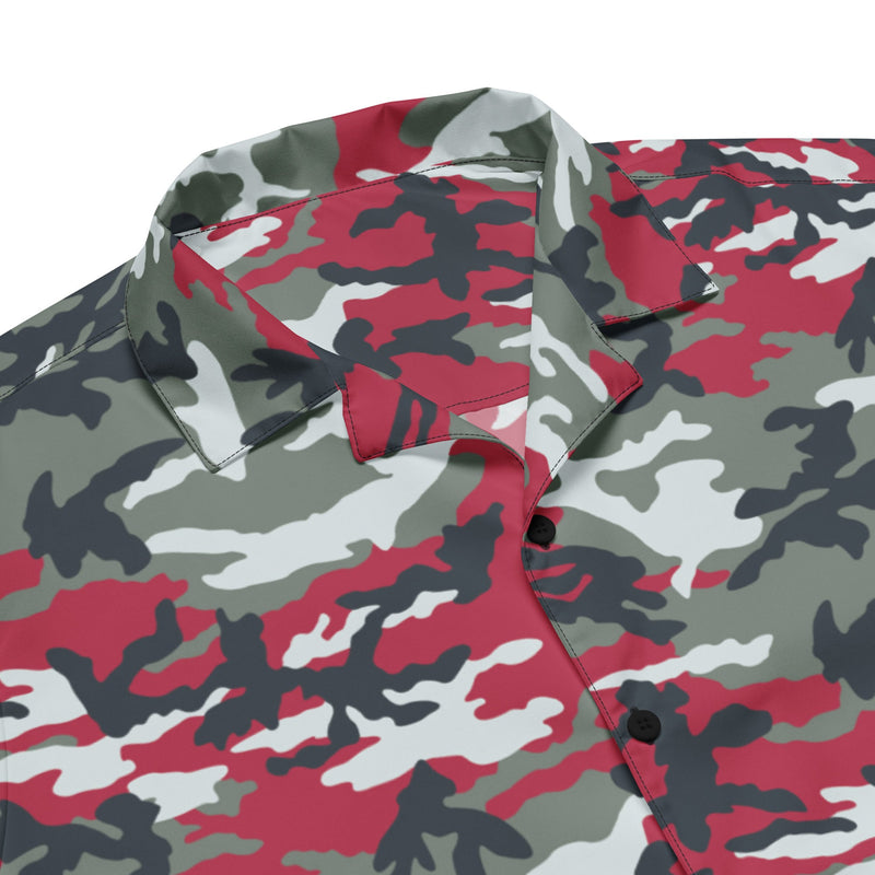 Classic M81 Firefighter Red CAMO Unisex Short-Sleeve Button Shirt - Button-Up