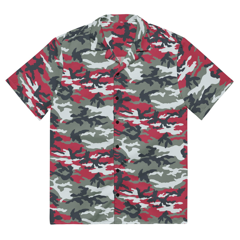 Classic M81 Firefighter Red CAMO Unisex Short-Sleeve Button Shirt - 2XS - Button-Up