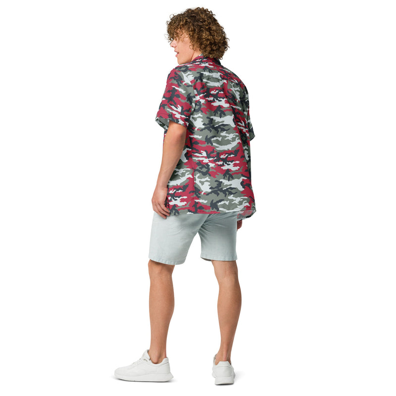 Classic M81 Firefighter Red CAMO Unisex Short-Sleeve Button Shirt - Button-Up