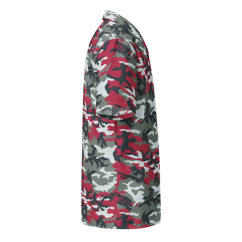Classic M81 Firefighter Red CAMO Unisex Short-Sleeve Button Shirt - Button-Up