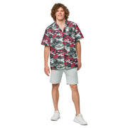 Classic M81 Firefighter Red CAMO Unisex Short-Sleeve Button Shirt - Button-Up