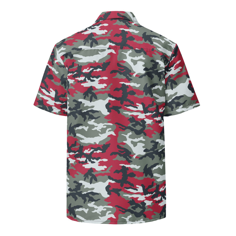 Classic M81 Firefighter Red CAMO Unisex Short-Sleeve Button Shirt - Button-Up