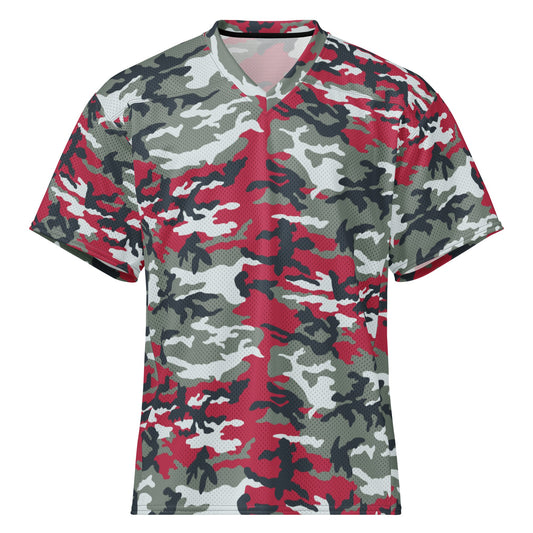 American M81 Firefighter Red CAMO Unisex Football Jersey - 2XS