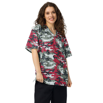 American M81 Firefighter Red CAMO Unisex Football Jersey