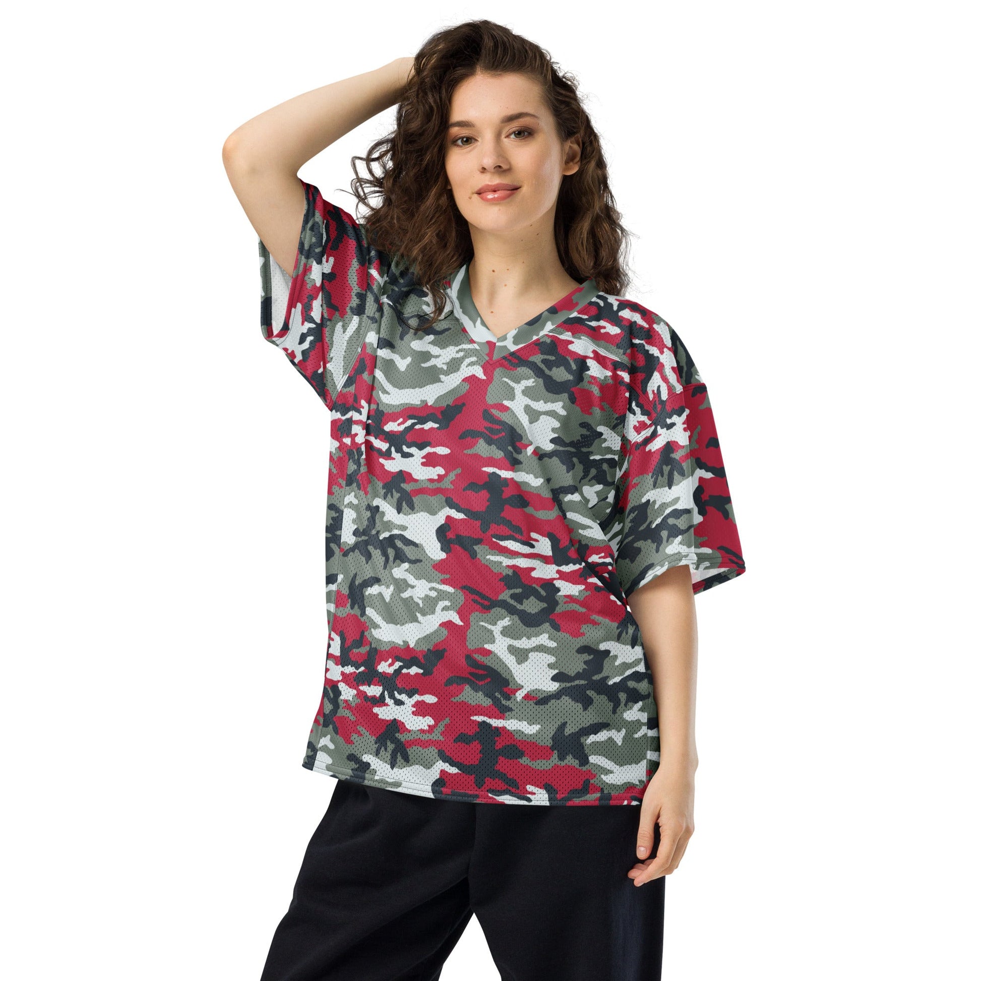 American M81 Firefighter Red CAMO Unisex Football Jersey