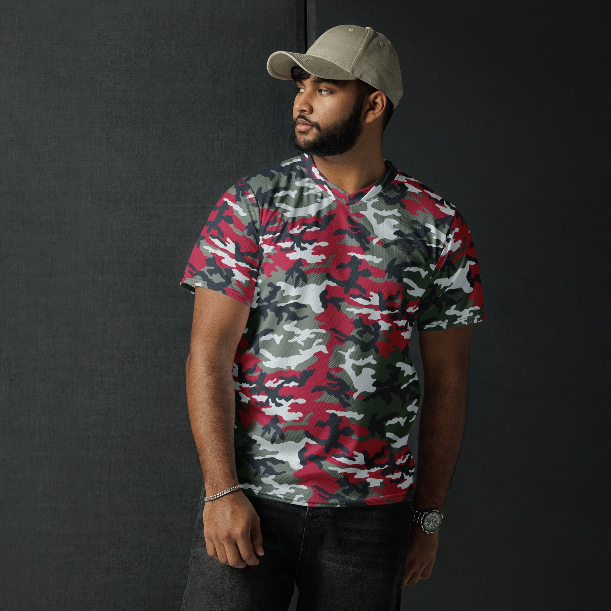 American M81 Firefighter Red CAMO Unisex Sports Jersey