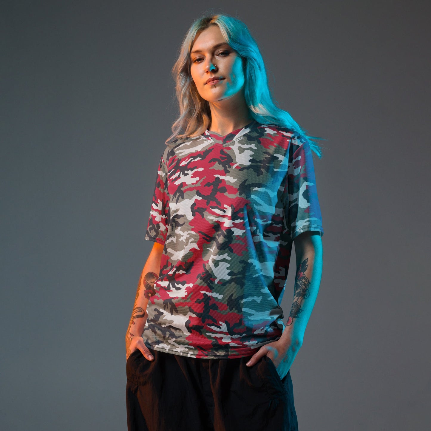 American M81 Firefighter Red CAMO Unisex Sports Jersey