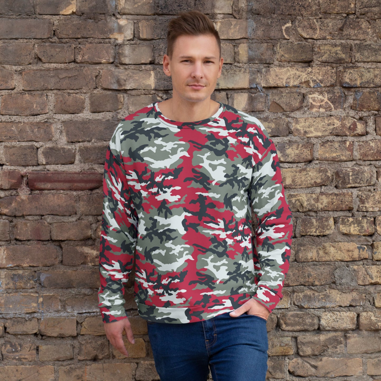 American M81 Firefighter Red CAMO Unisex Sweatshirt - 2XS - Sweatshirts