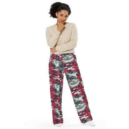 American M81 Firefighter Red CAMO unisex wide-leg pants - Wide-leg Pants