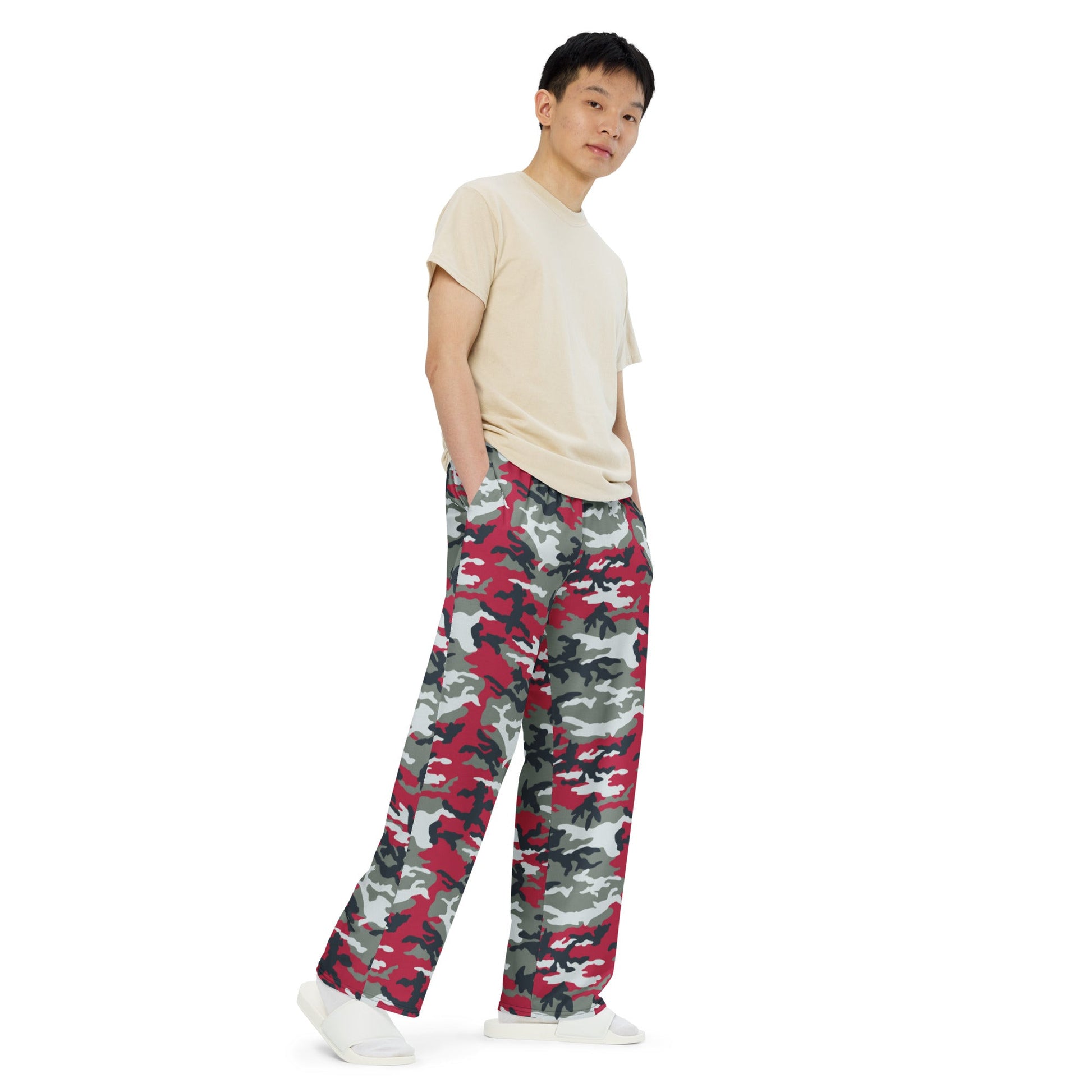 American M81 Firefighter Red CAMO unisex wide-leg pants - Wide-leg Pants