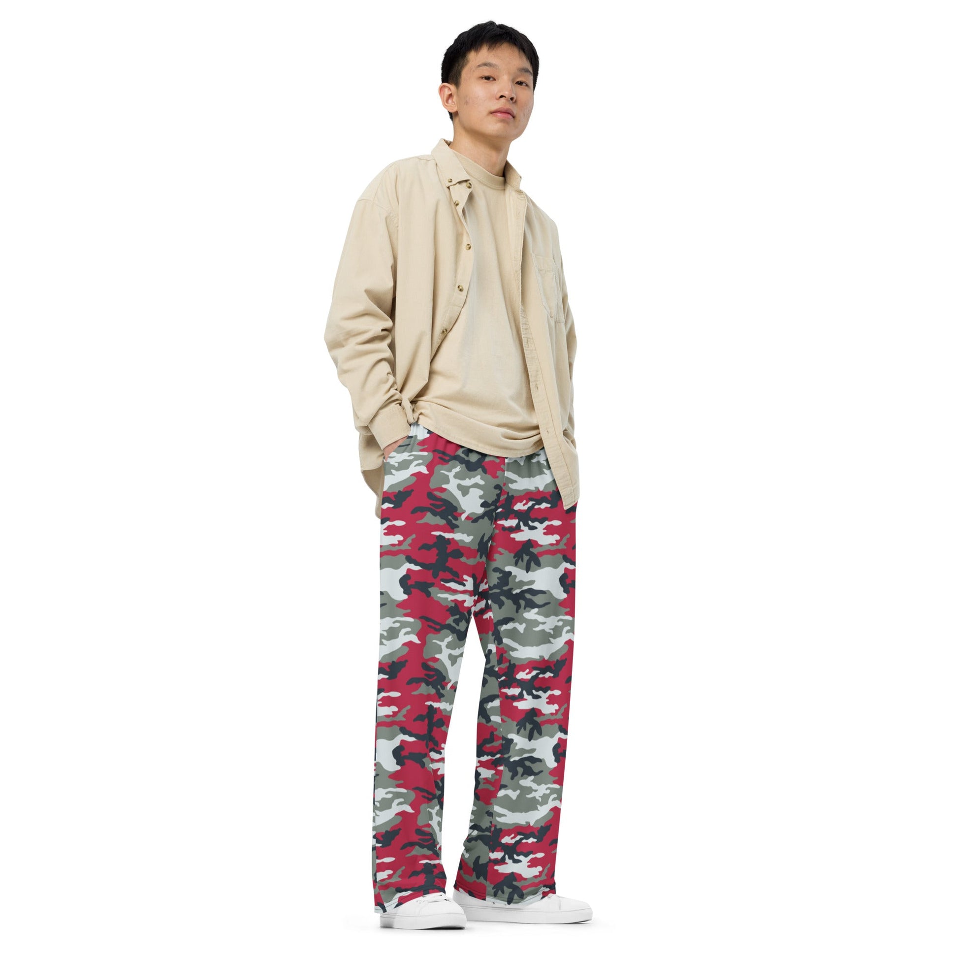 American M81 Firefighter Red CAMO unisex wide-leg pants - Wide-leg Pants