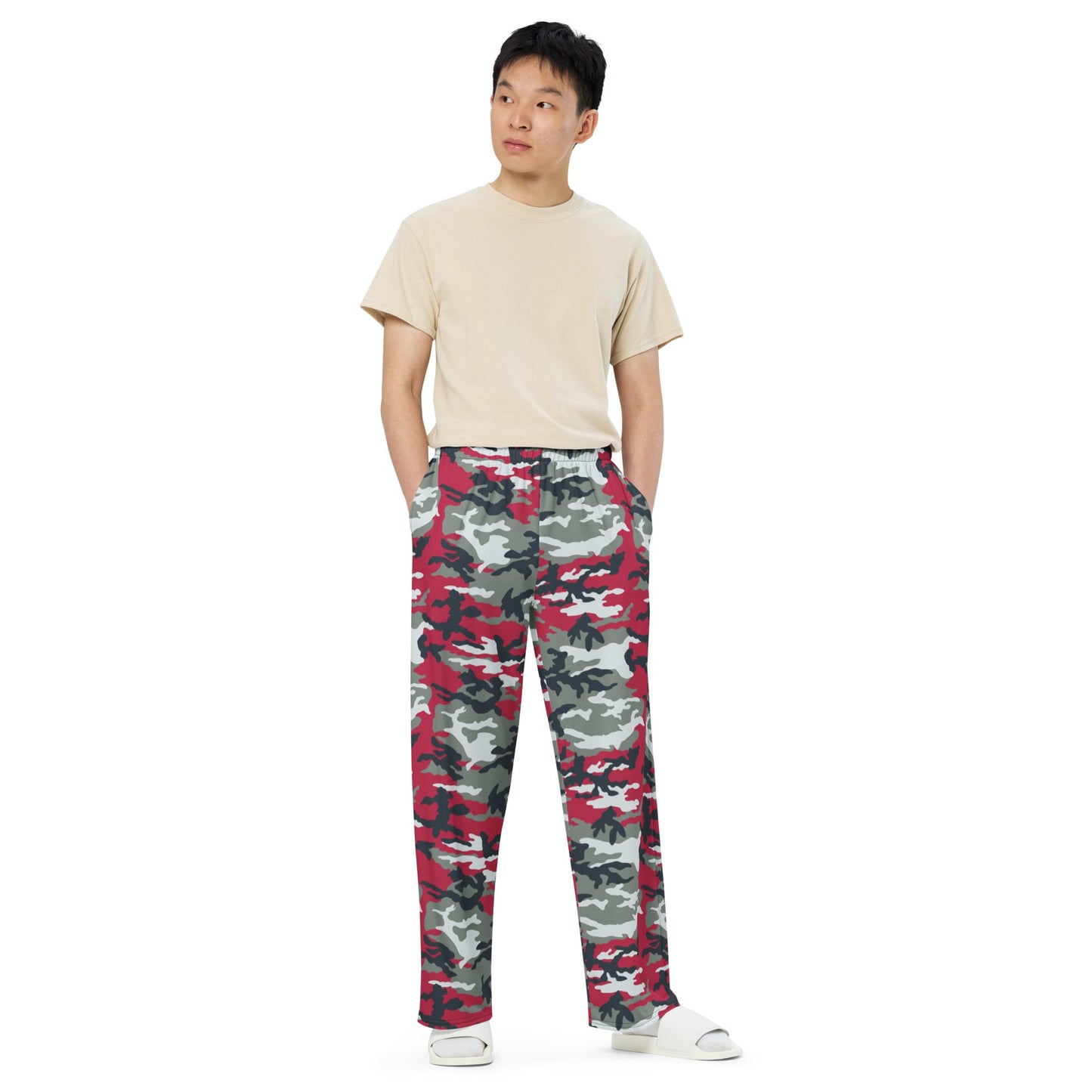 American M81 Firefighter Red CAMO unisex wide-leg pants - Wide-leg Pants