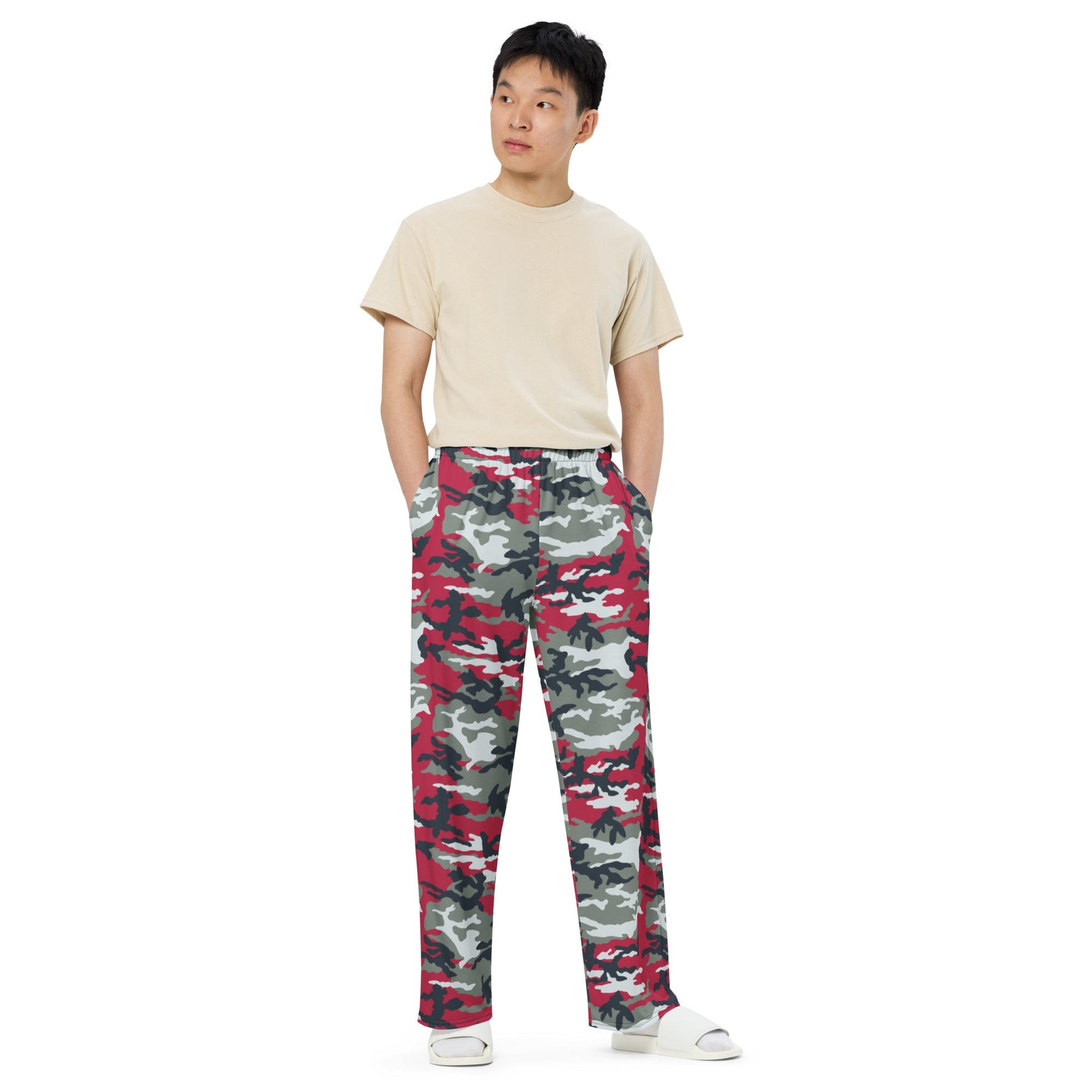 American M81 Firefighter Red CAMO unisex wide-leg pants - Wide-leg Pants