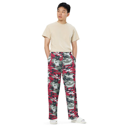 American M81 Firefighter Red CAMO unisex wide-leg pants - Wide-leg Pants