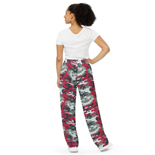 American M81 Firefighter Red CAMO unisex wide-leg pants - Wide-leg Pants