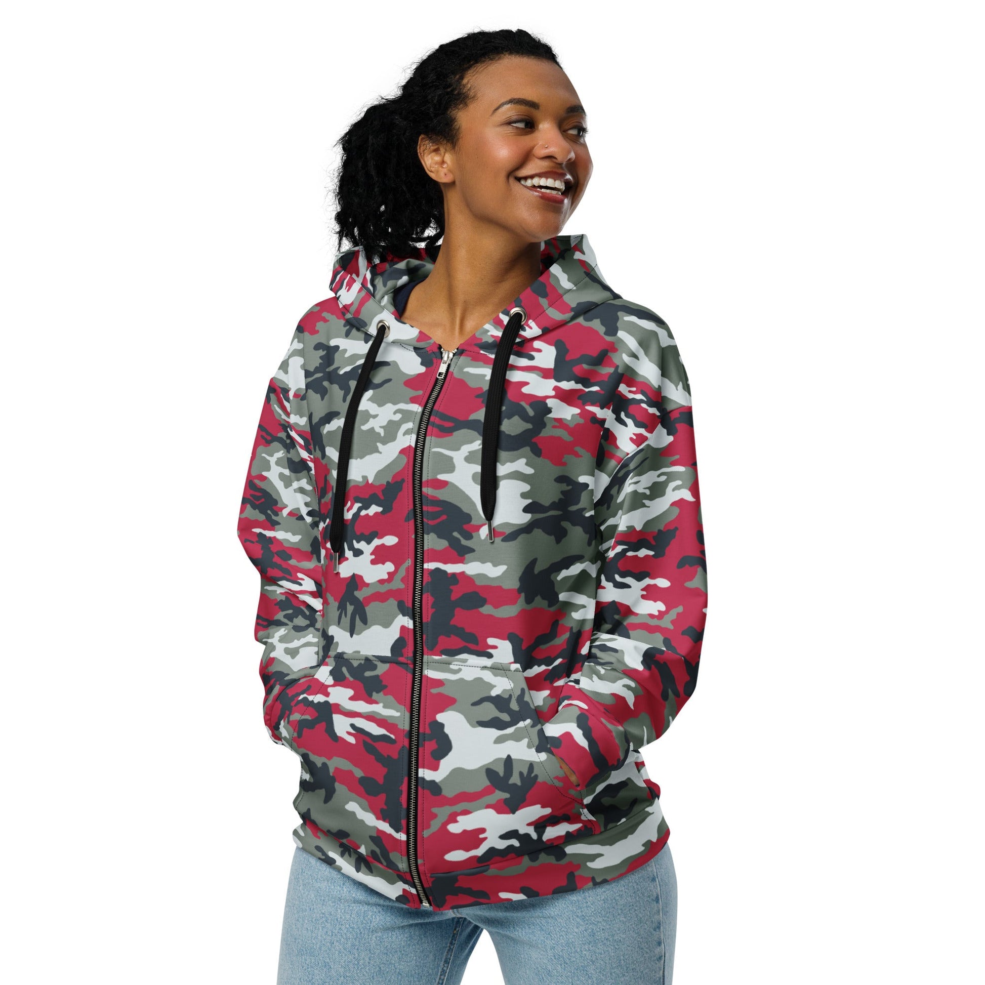 American M81 Firefighter Red CAMO Unisex zip hoodie - Zip Hoodies